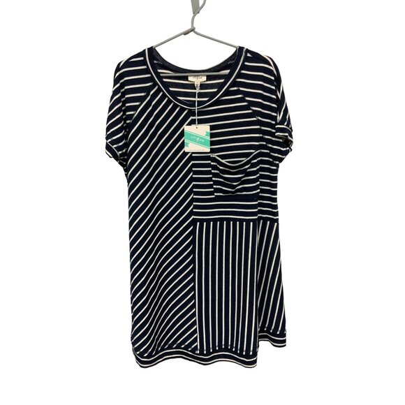 Umgee Navy & White Striped Dress - Picture 1 of 3